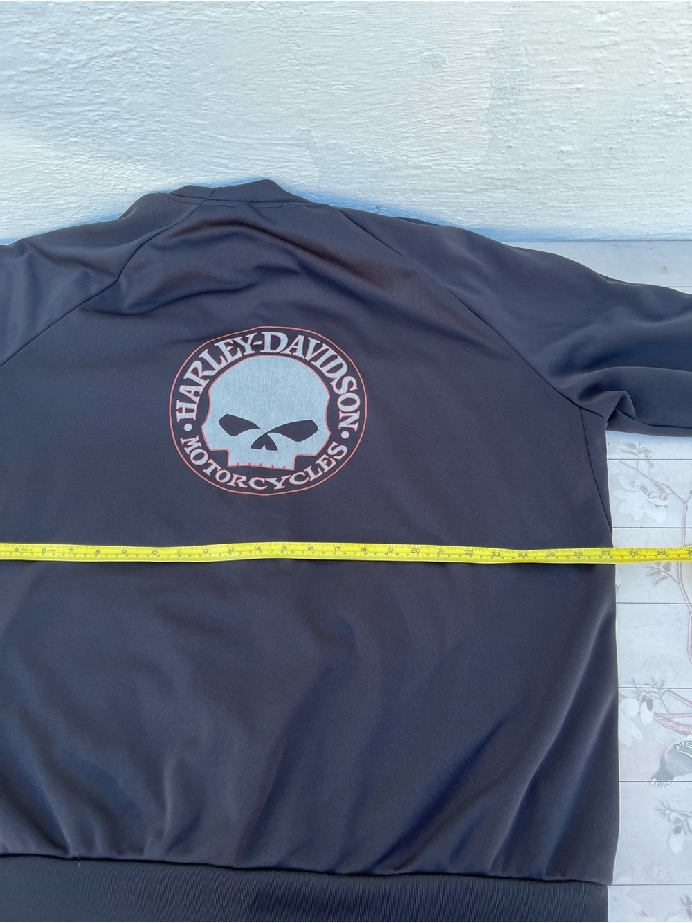 Harley-Davidson Black Hoodie with Orange Trim - Picture 5 of 7